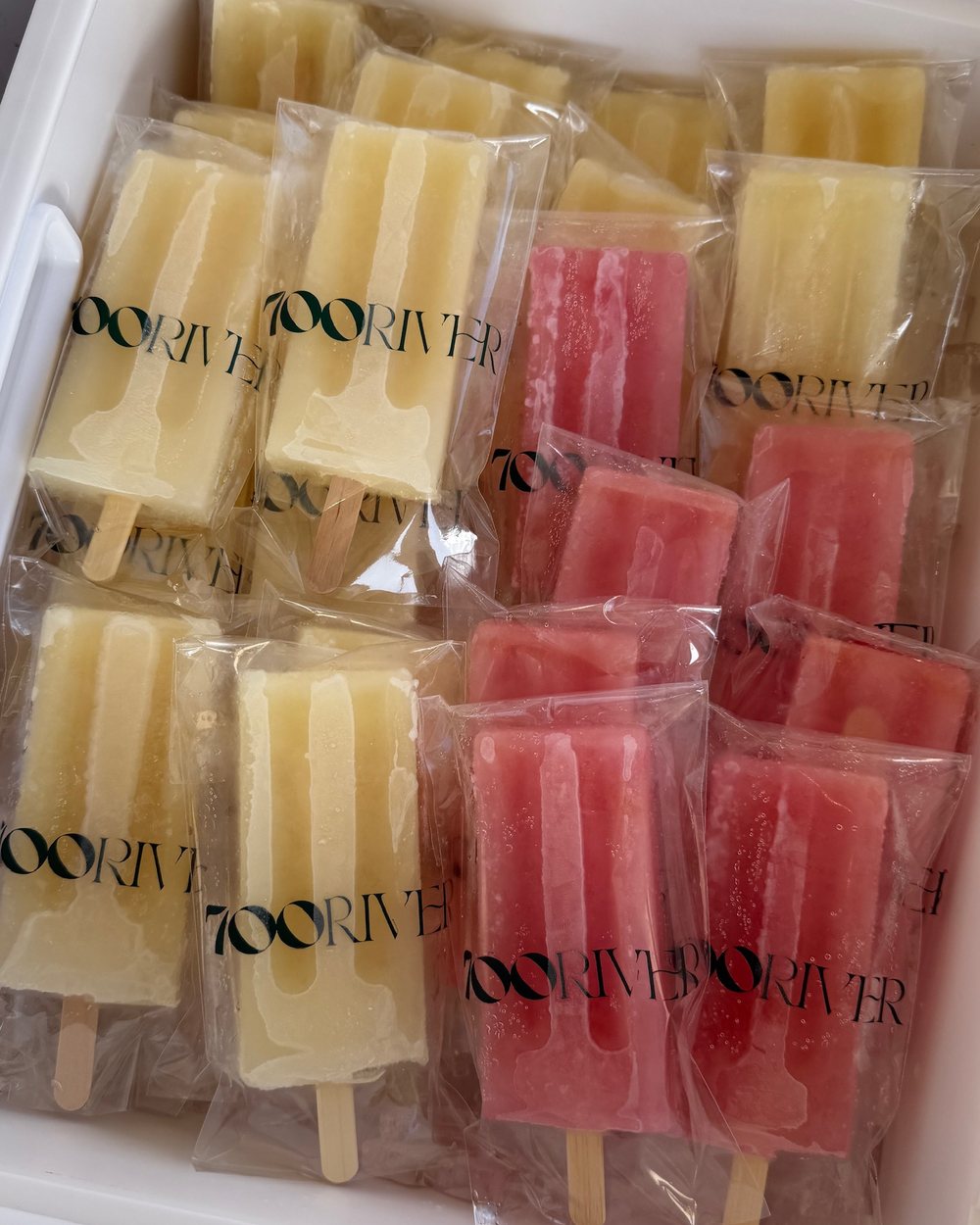700 River branded popsicles chilled in the cart cooler